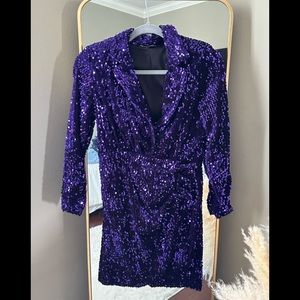 ZARA mini dress in purple sequin